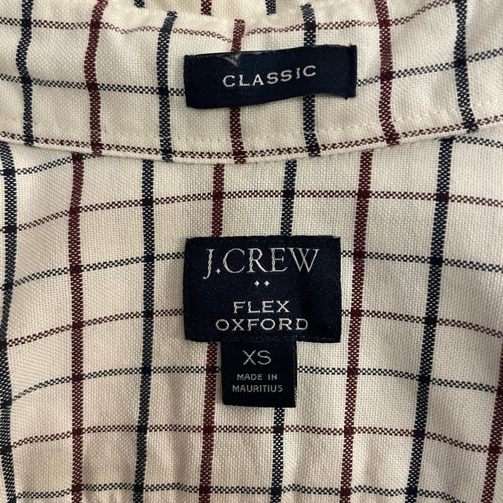Men’s XS J.Crew Flex Oxford Shirt Classic Fit Windowpane Button Down - Picture 3 of 5